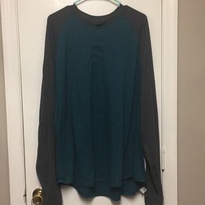 Teal and grey long sleeve